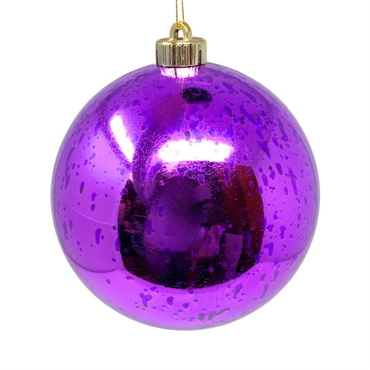 Plastic Mercury Shiny Ball Ornament 8” Purple | LC