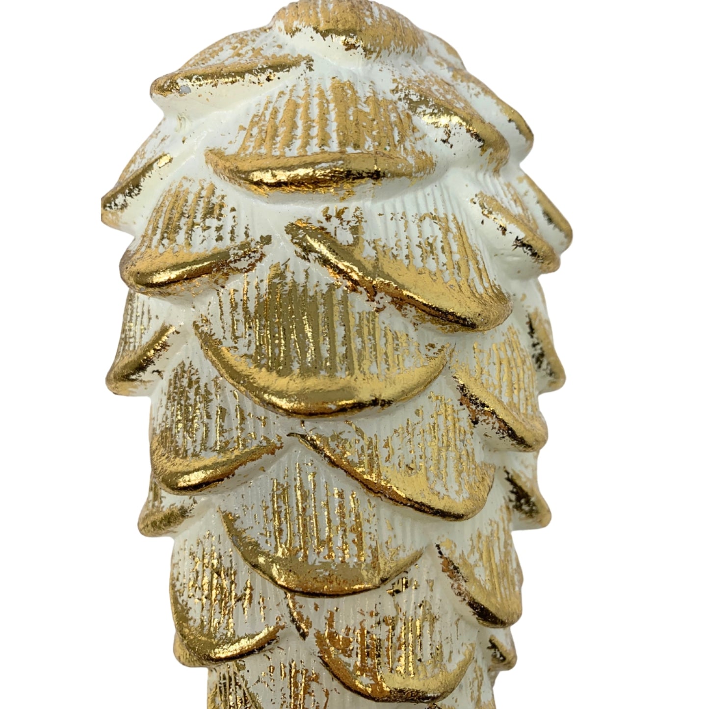 O Holy Night Metallic Pinecone Ornament - Gold/Cream 8" | YK