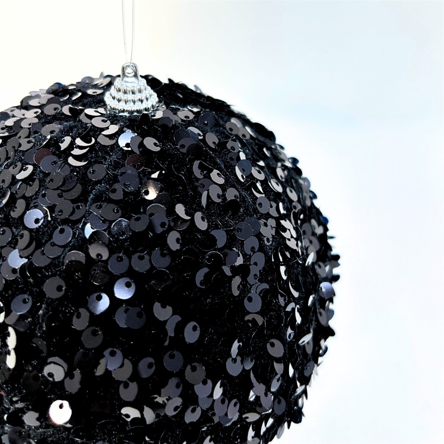 Fabulous Sequin Ball Ornament - Black 4.75" | KS