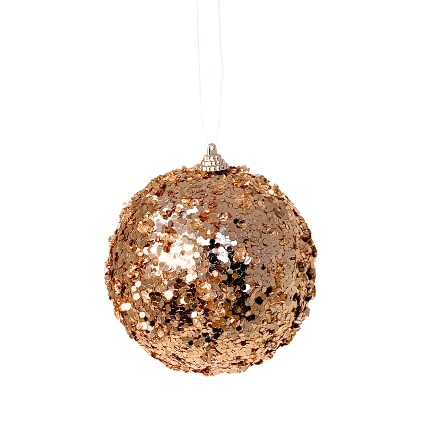 Chunky Sequin Ball Ornament - Champagne 4.5" | KS