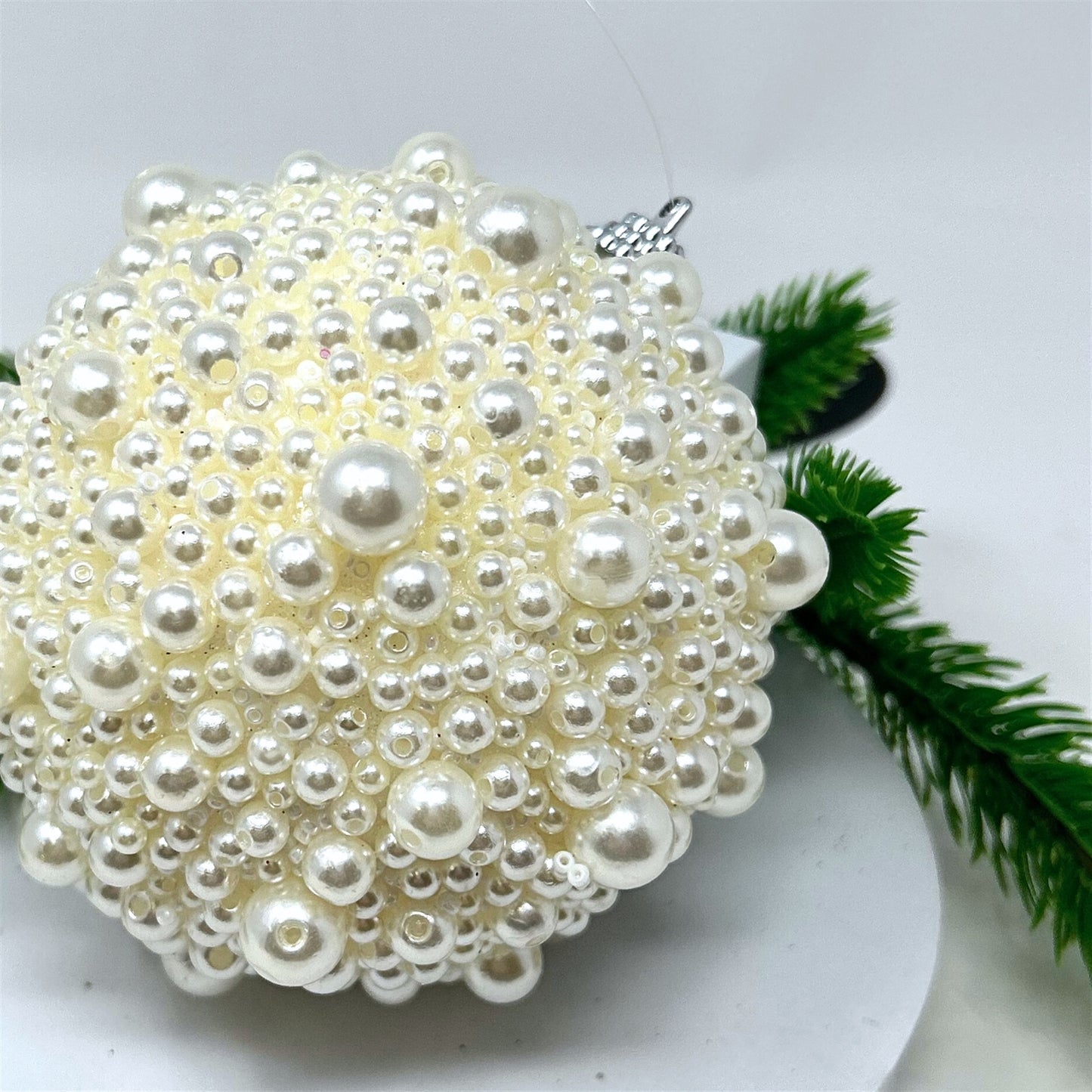 Faux Pearl Ball Ornament 4” | KS