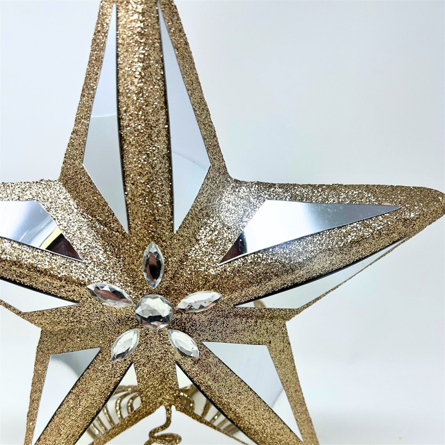 Mirrored Star Tree Topper (9X2.5X13.5") - Gold | YK
