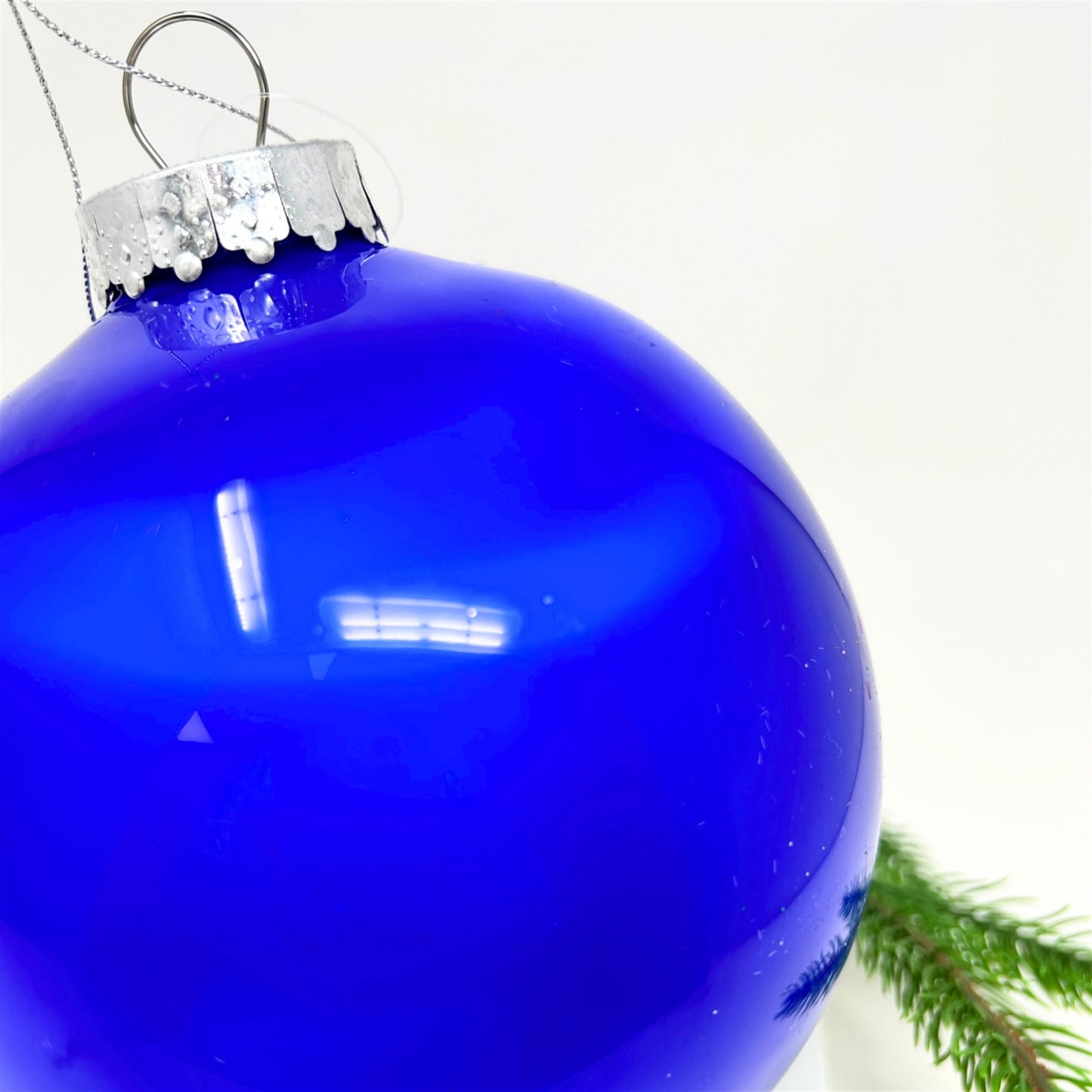 Plastic Pearl Finish Ball Ornament - Cobalt 4" | YK