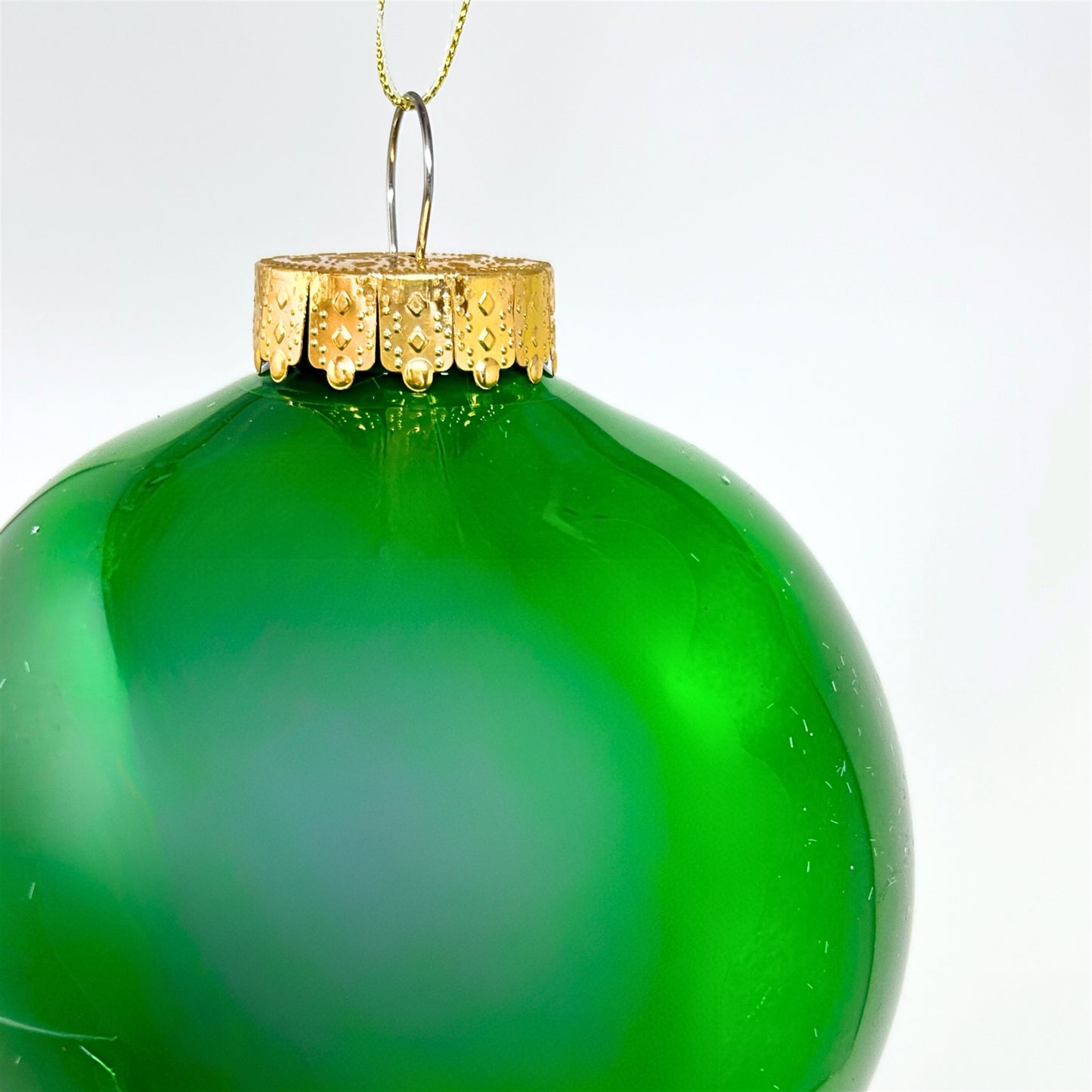 Plastic Pearl Finish Ball Ornament - Green 4" | YK