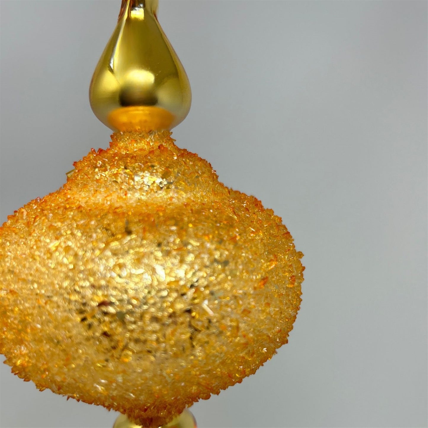 Gold Glass Encrusted Finial Ornament 6.75" | TG