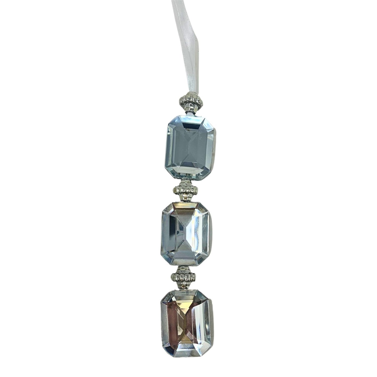 Acrylic Jewel Hanging Ornament - Silver 1.2x0.5x6.5" | ZT