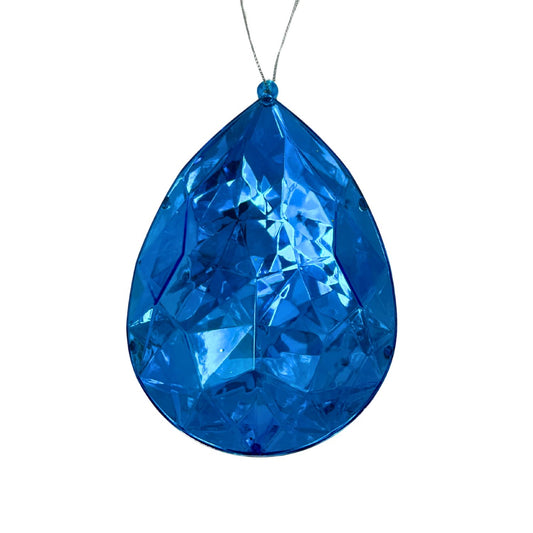 Plastic Rain Drop Diamond Ornament - Blue 4x2.4x6" | ZT