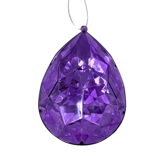 Plastic Rain Drop Diamond Ornament - Purple 4x2.4x6" | ZT