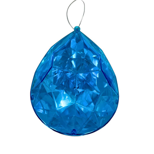 Plastic Rain Drop Diamond Ornament - Blue 6.3x4x9" | ZT
