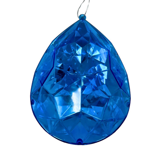 Plastic Rain Drop Diamond Ornament - Dark Blue 6.3x4x9" | ZT