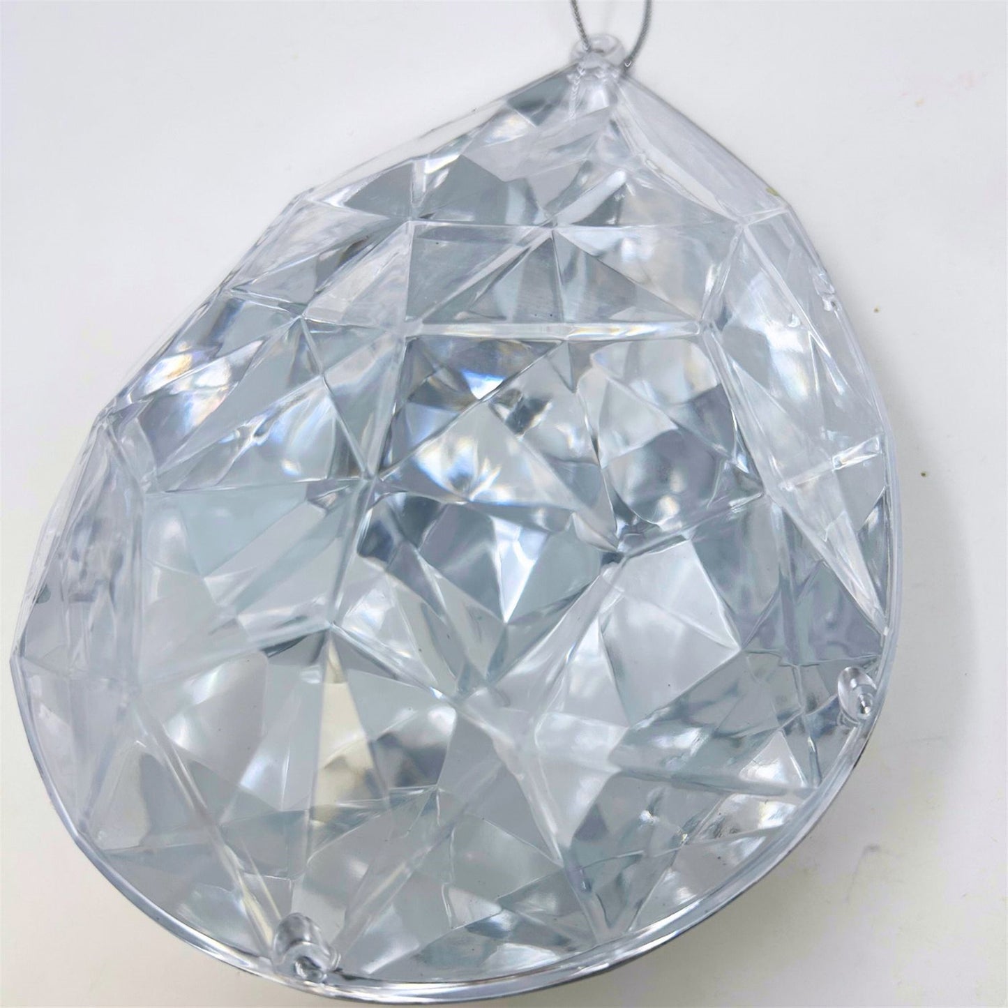 Plastic Rain Drop Diamond Ornament - Silver 6.3x4x9" | ZT
