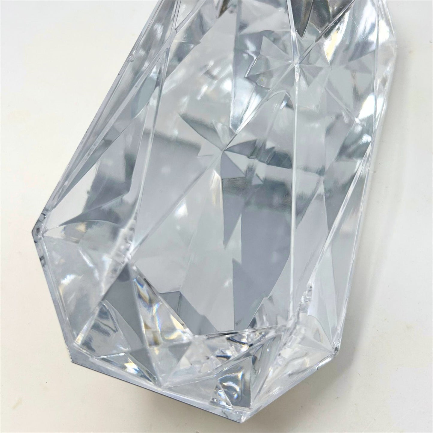 Plastic Rectangle Diamond Ornament - Silver 4.3x3.1x8.7" | ZT