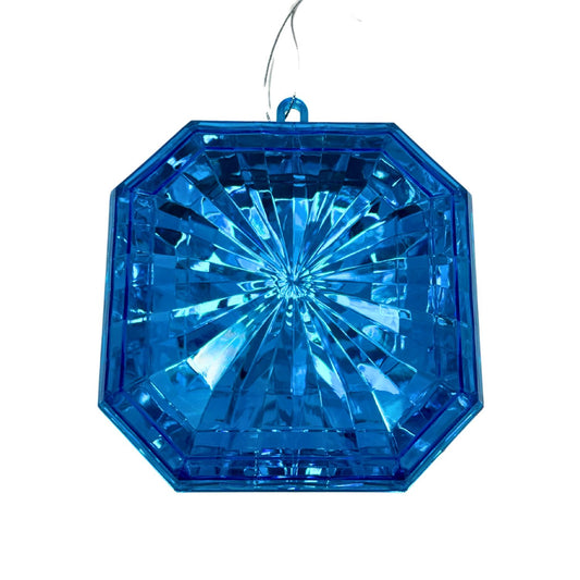 Plastic square Diamond Ornament - Blue 4.7x5.1x2" | ZT
