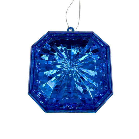 Plastic square Diamond Ornament - Dark Blue 4.7x5.1x2" | ZT