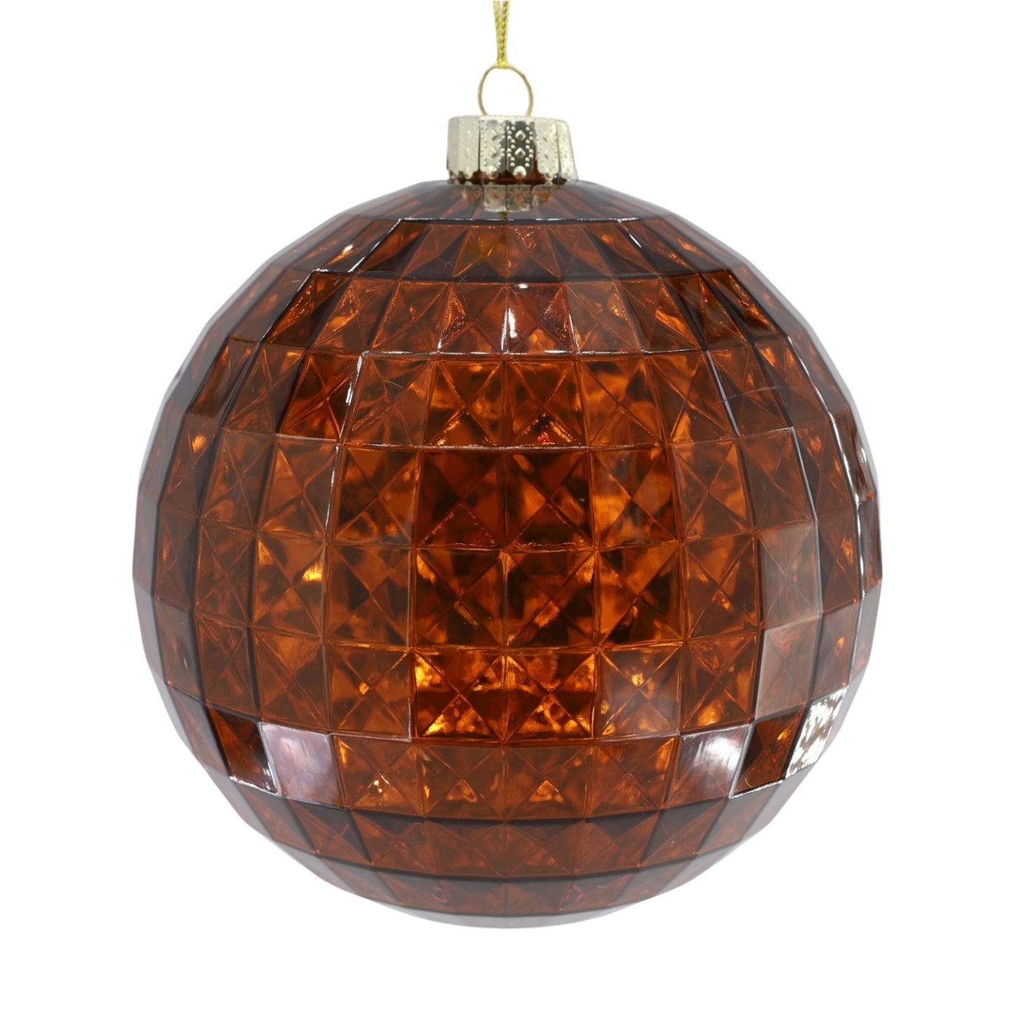 6" Faceted Plastic Ball Ornament - Bronze