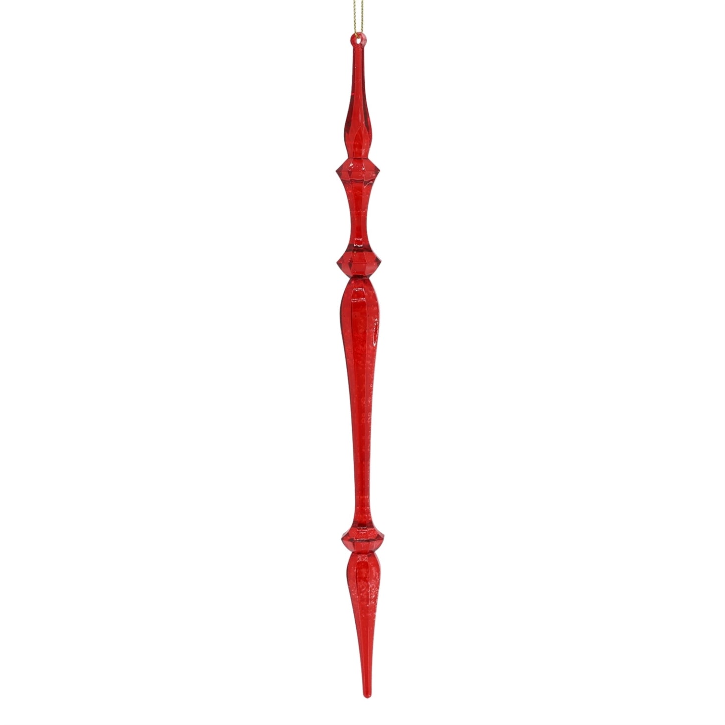 Acrylic Icicle Ornament 12" - Red