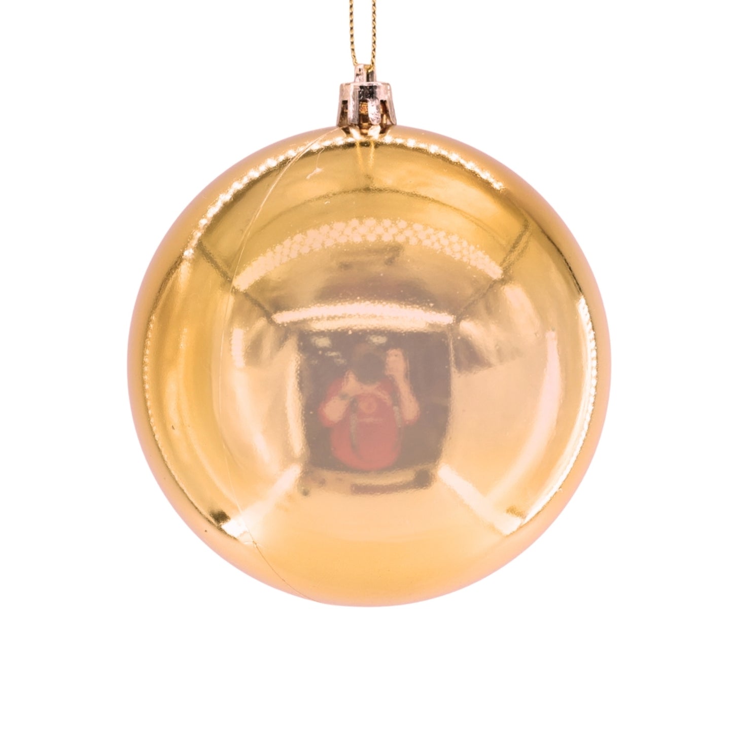 Plastic Shiny Finish Ball Ornament 4" - Light Copper | ZT