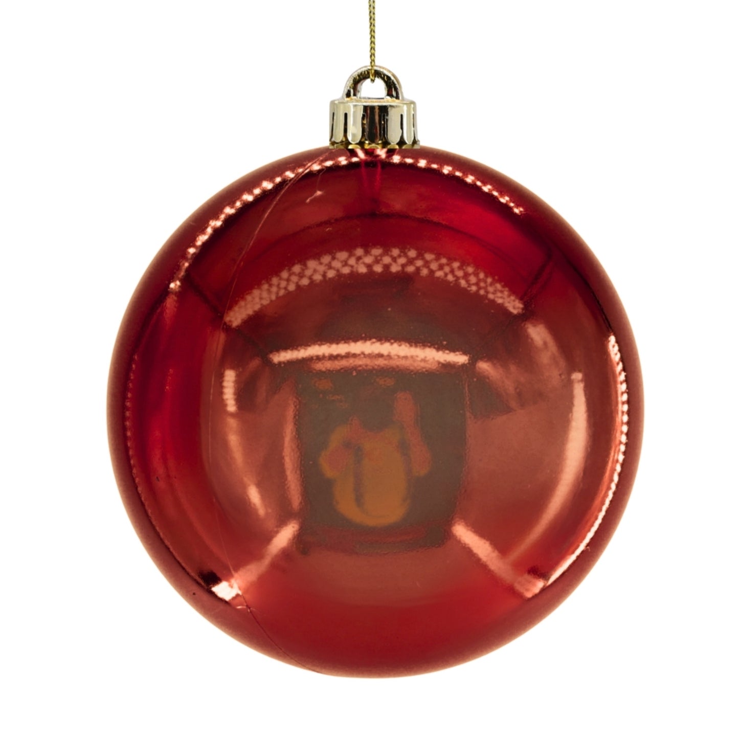 Plastic Shiny Finish Ball Ornament 6" - Burgundy