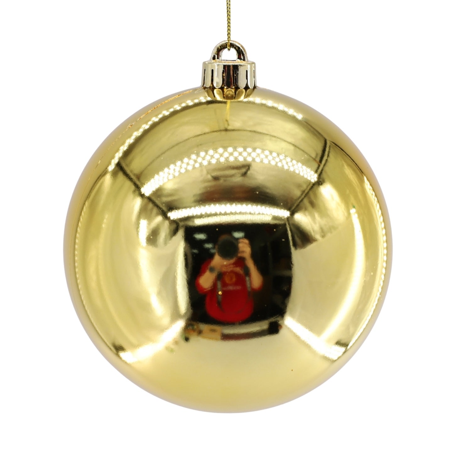 Plastic Shiny Finish Ball Ornament 6" - Gold | ZT