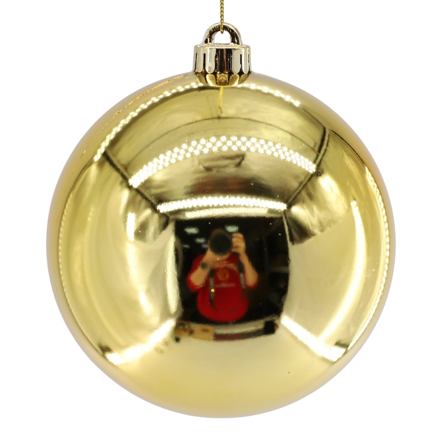 Plastic Shiny Finish Ball Ornament 8" - Gold | ZT