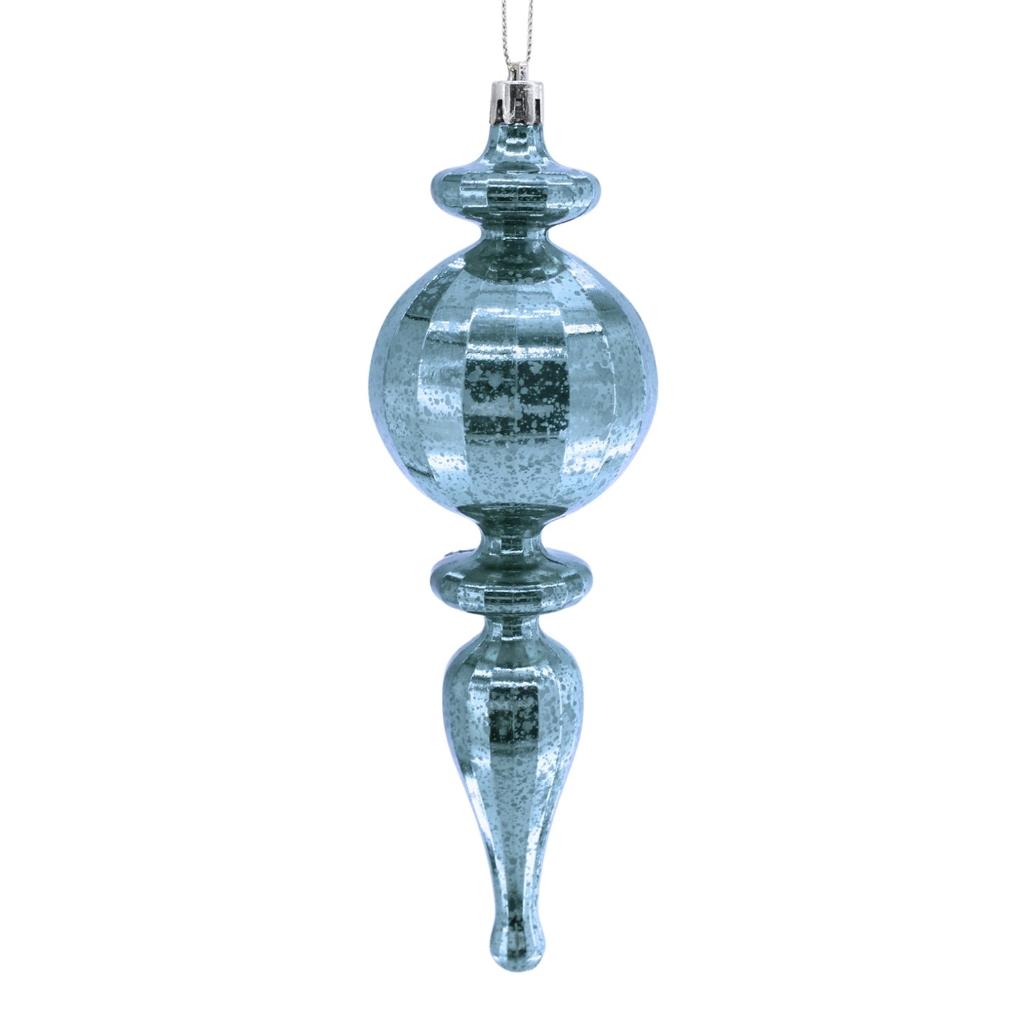 Mercury Finish Rounded Plastic Finial 7.5" - Light Blue