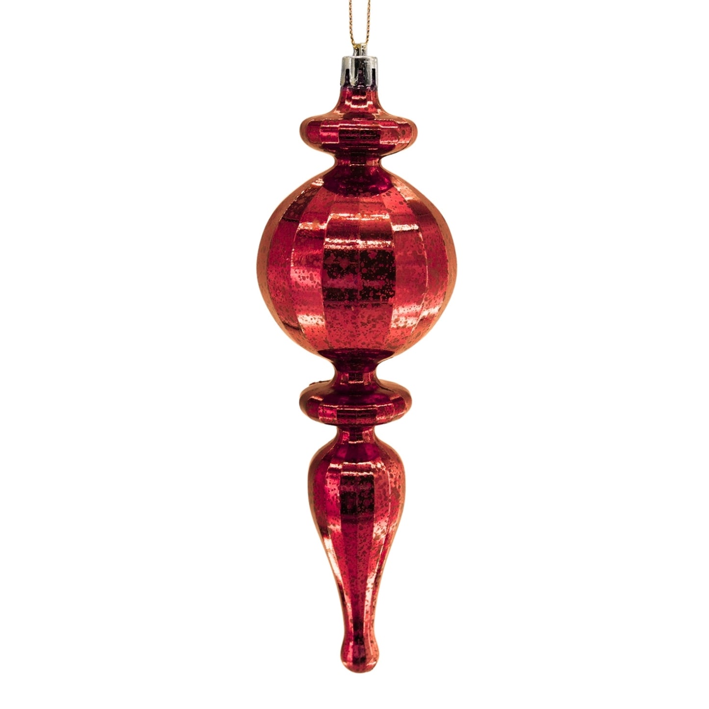 Mercury Finish Rounded Plastic Finial 7.5" - Red