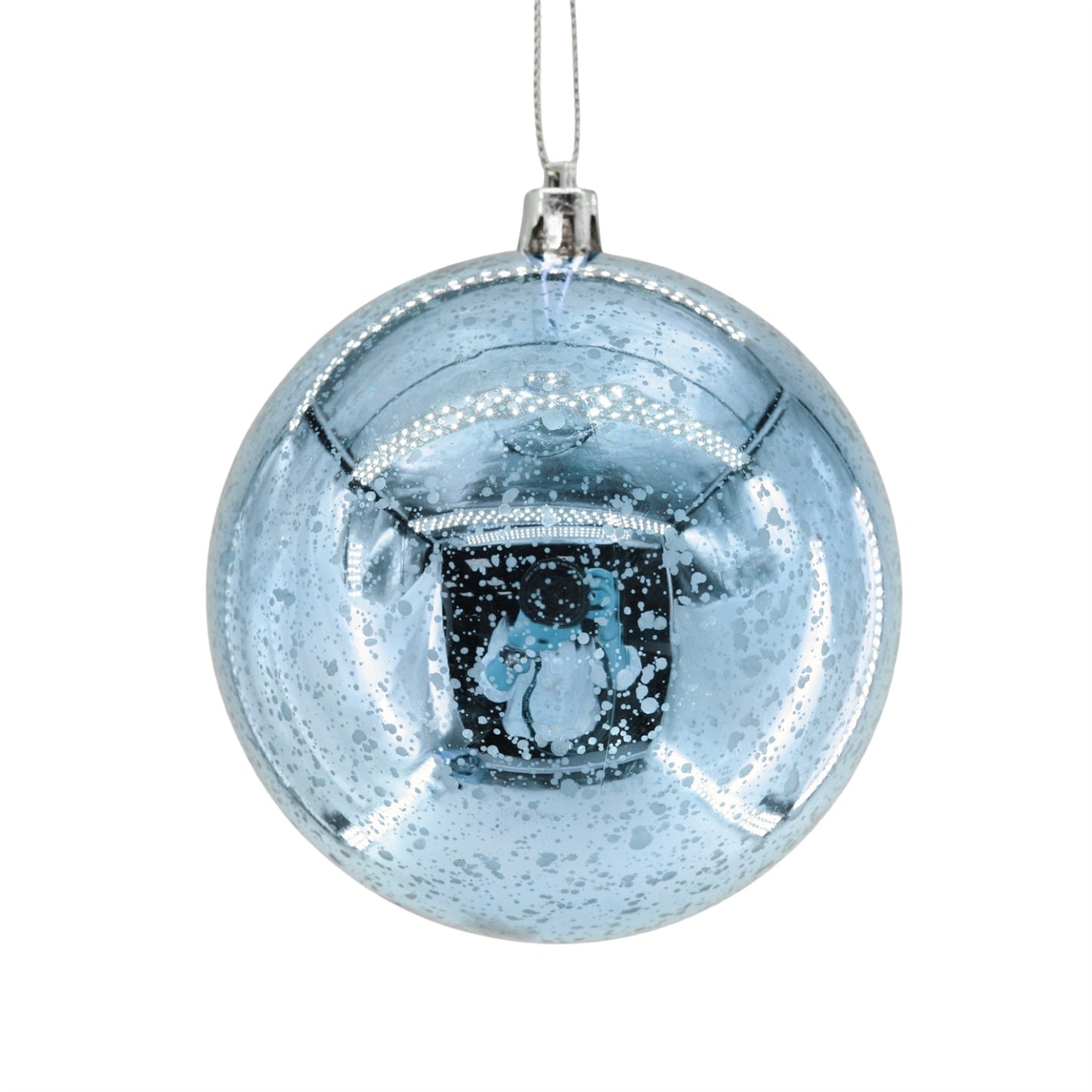 Mercury Finish Plastic Ball Ornament 4" - Light Blue
