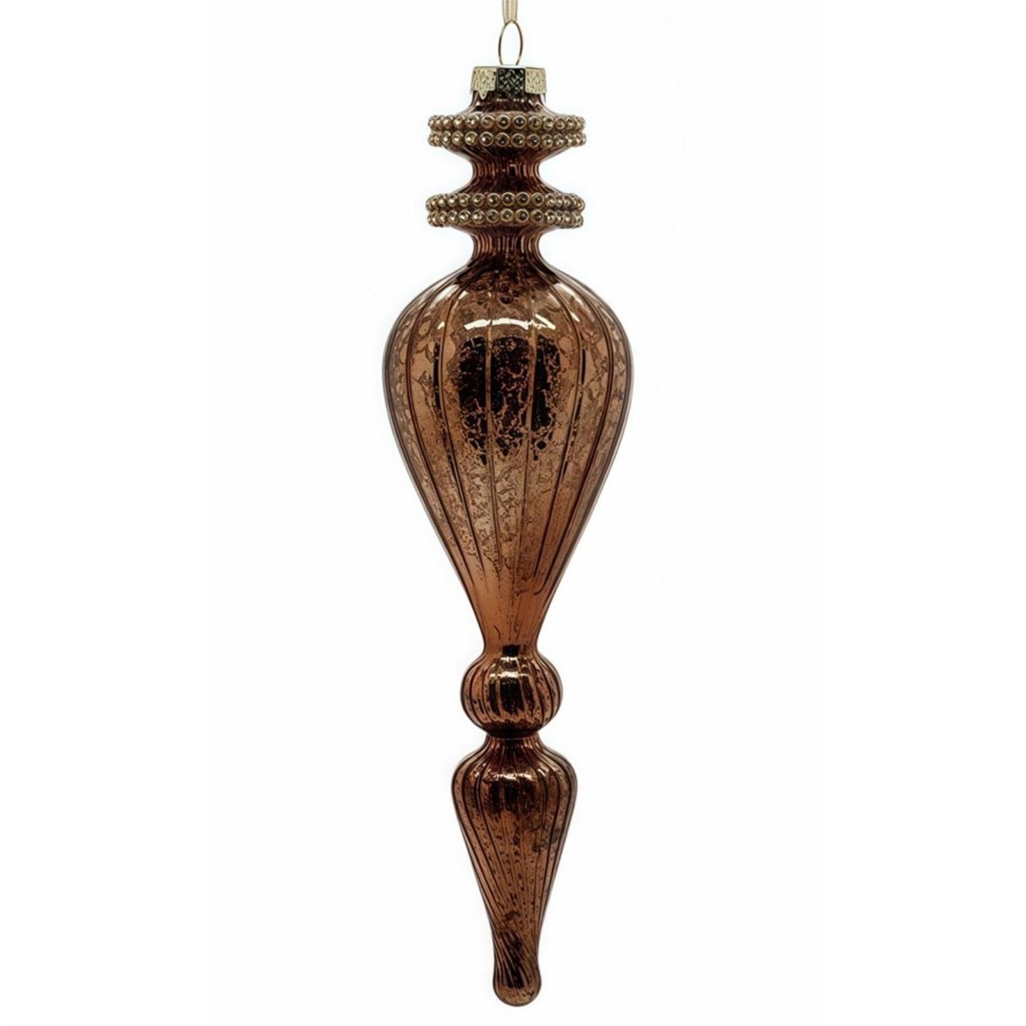 Bronze Glass Finial Ornament 9.5" | TG
