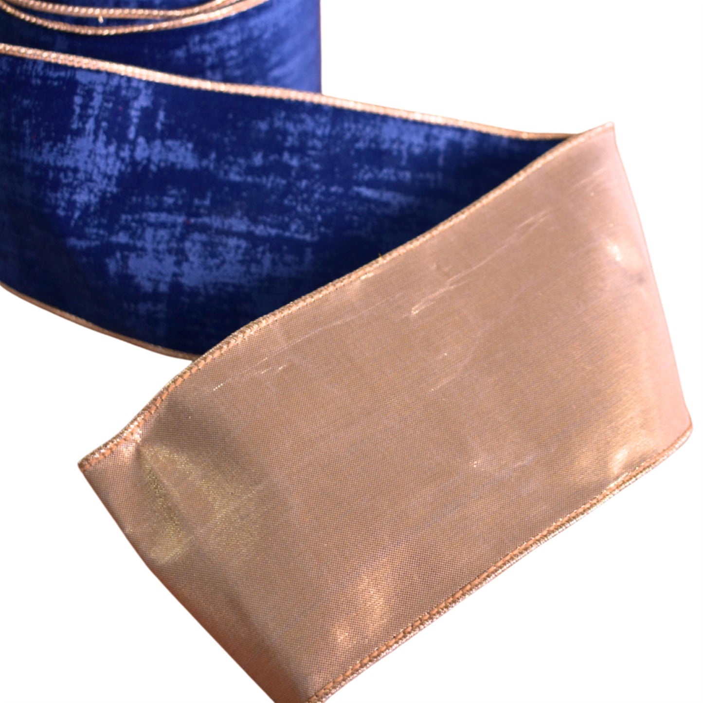 Textured Navy Blue Velvet Ribbon 4” x 10yd | IR