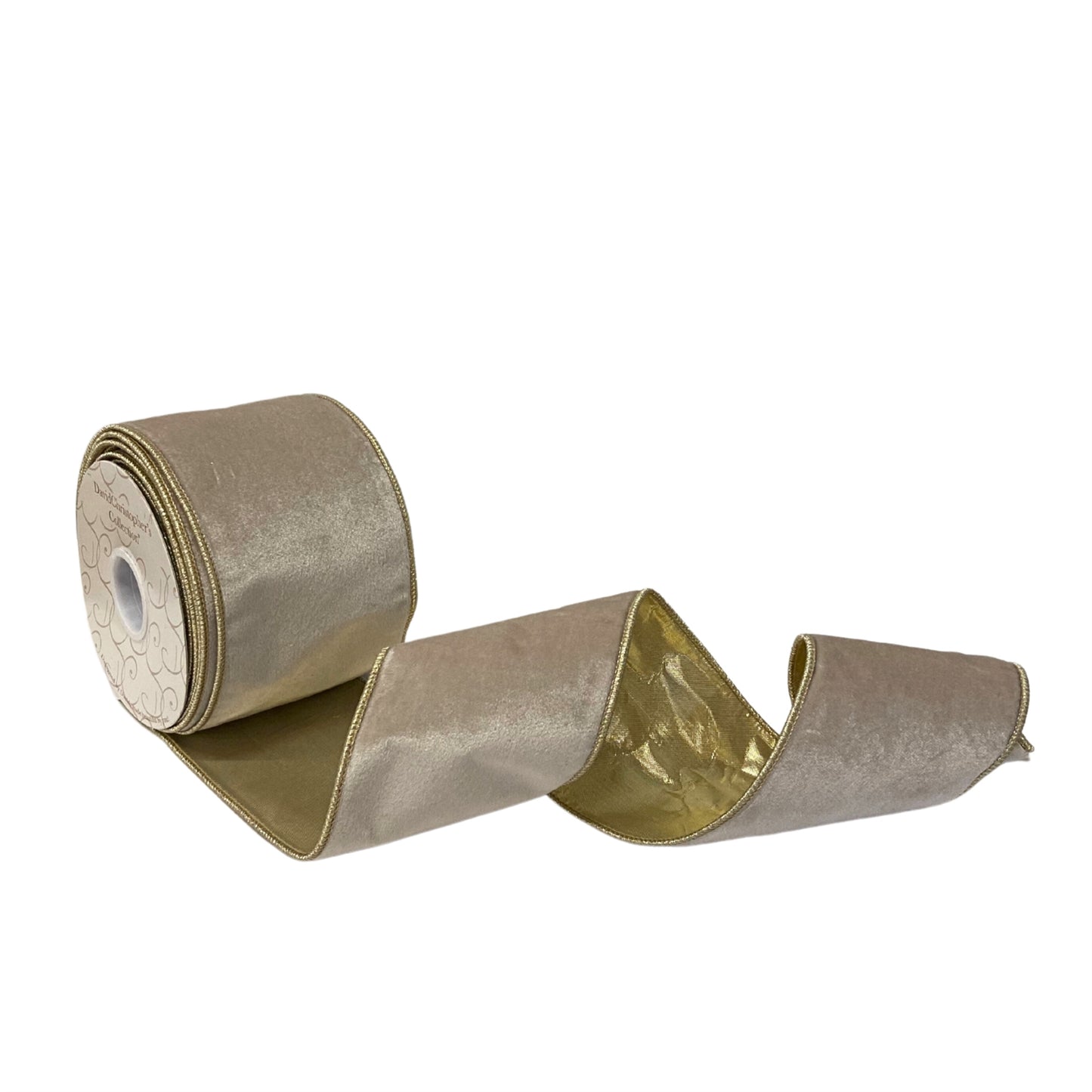 4"X10YD Celadon Velvet Ribbon With Rose Gold | IR