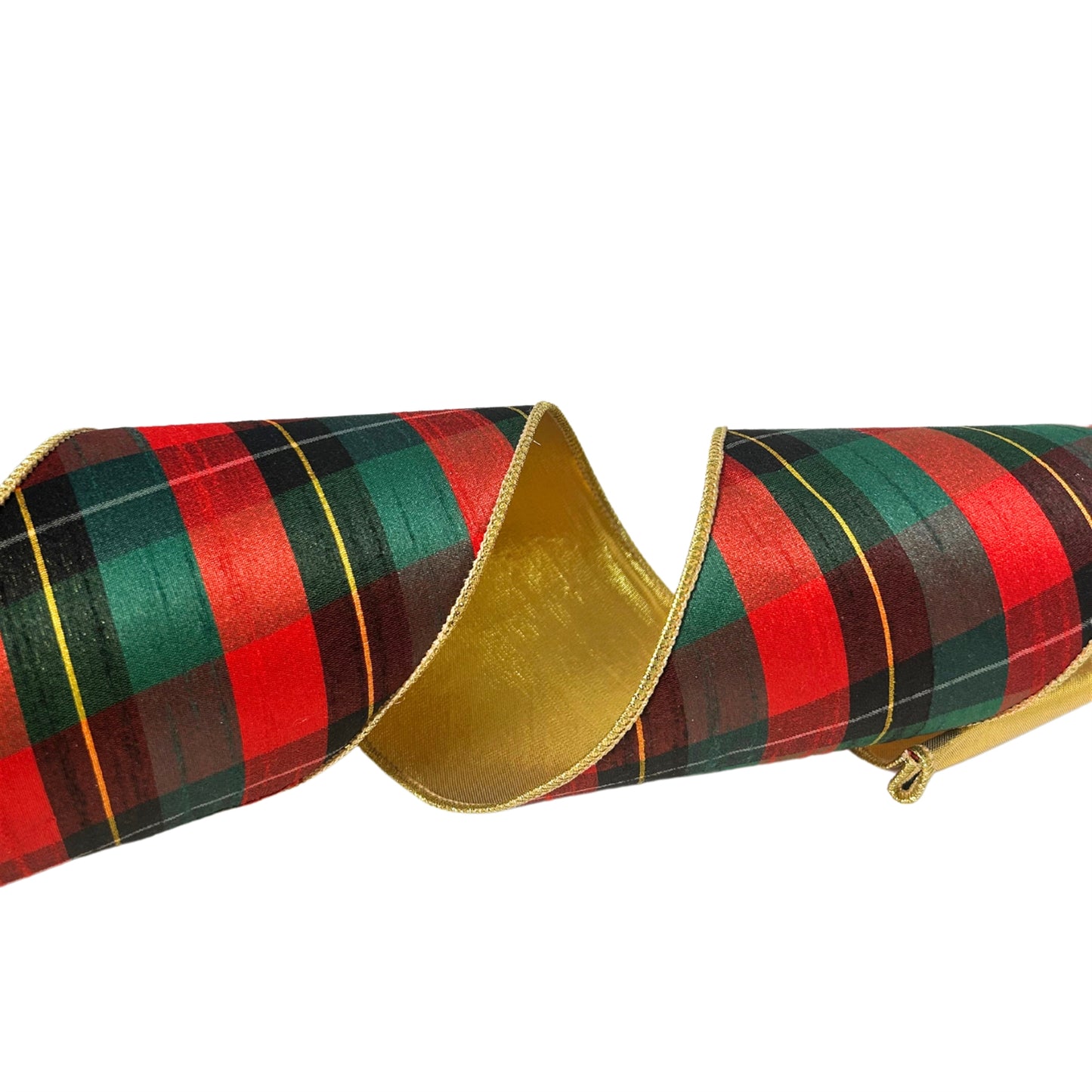 Red/Green/Gold Nutcracker Plaid Ribbon 4” x 10yd | IR