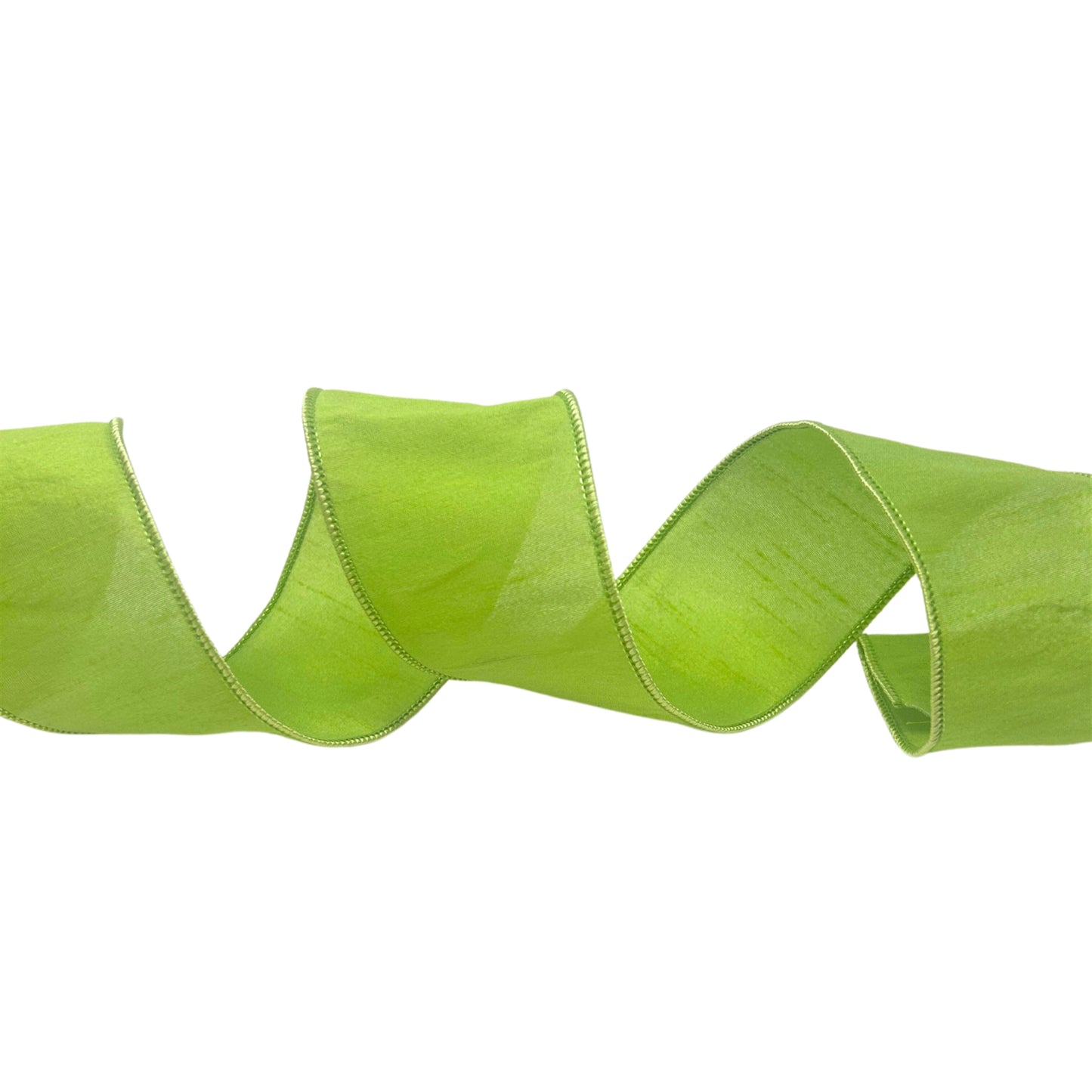 2.5'' X 10 YD Faux Dupioni Lime Ribbon | IR