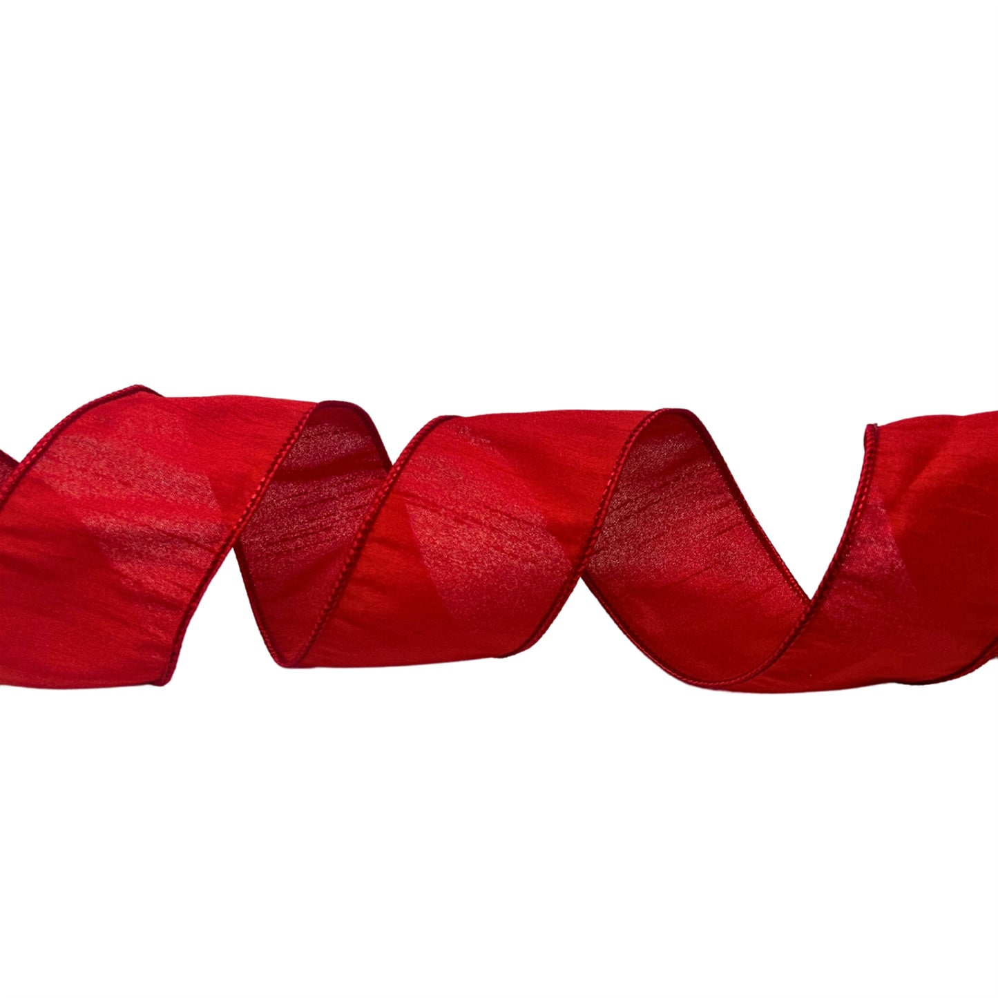 2.5'' X 10 YD Faux Dupioni Red Ribbon | IR