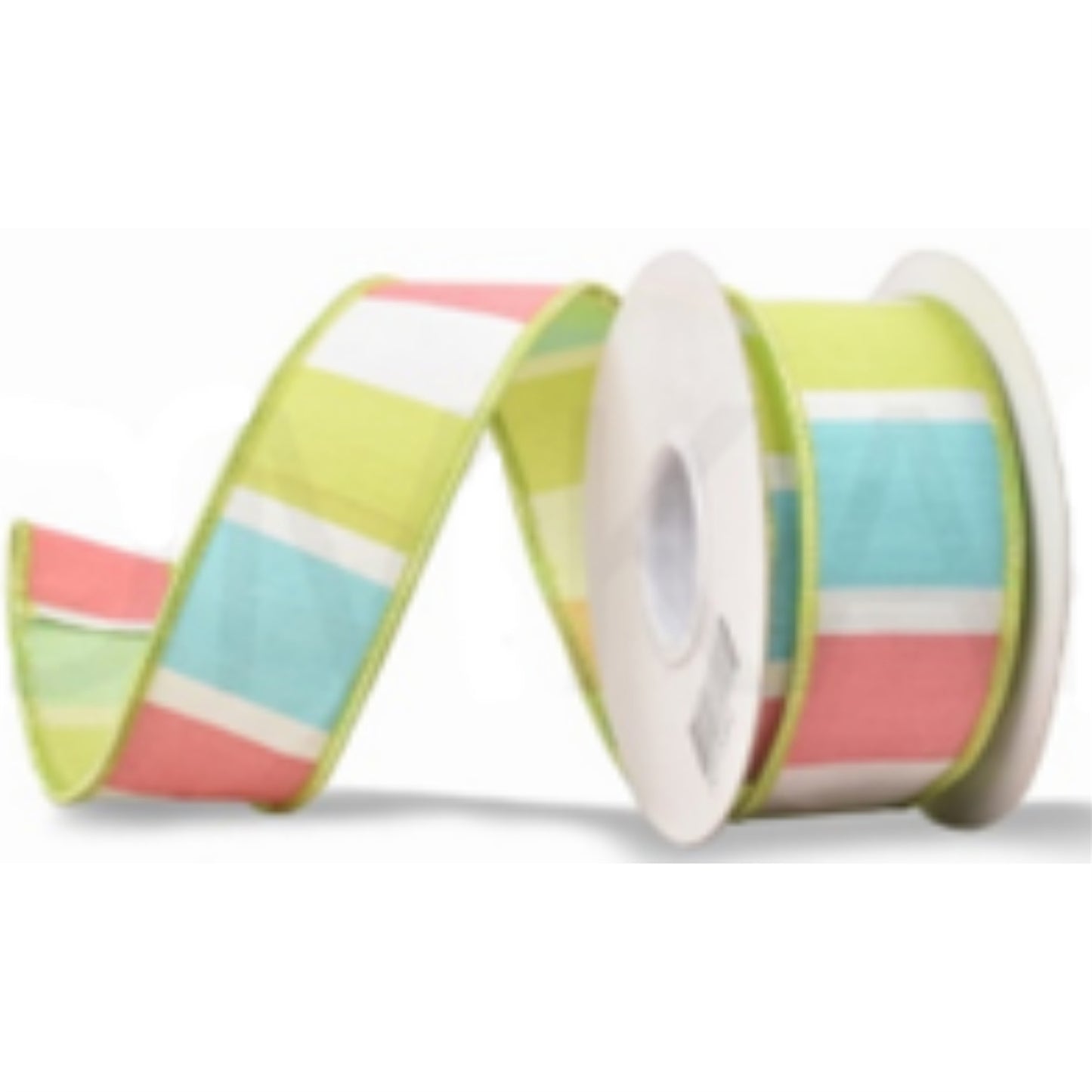 Spring Block Pattern 2.5'' X 10YD - Green/Blue/Pink Ribbon | IR