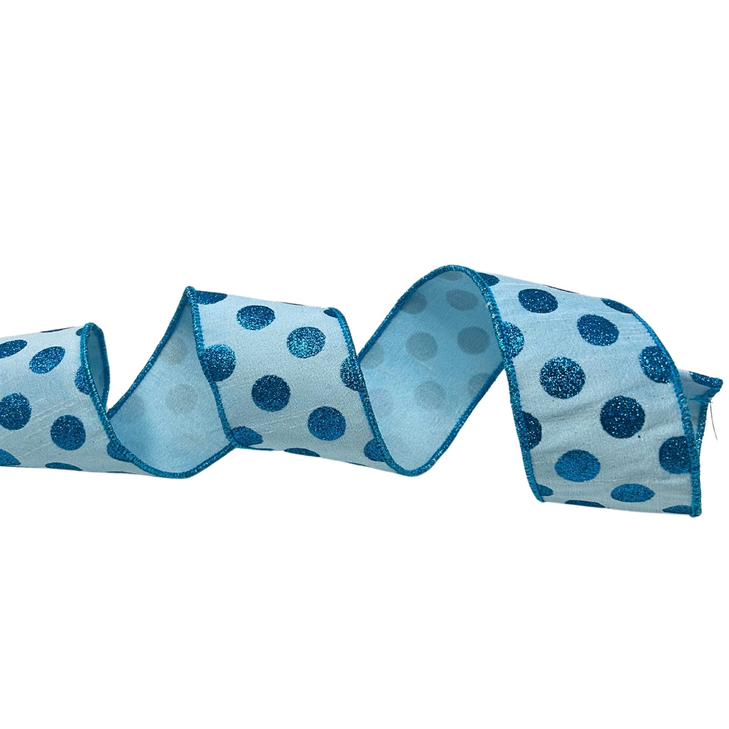 2.5'' X10 YD Blue Ribbon with Glitter Dots Ribbon | IR