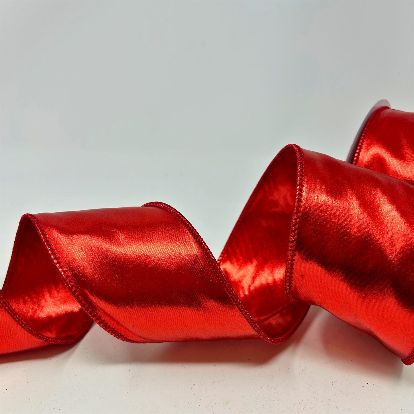 Metallic Faux Leather Wired Ribbon 2.5" x 10yd | IR