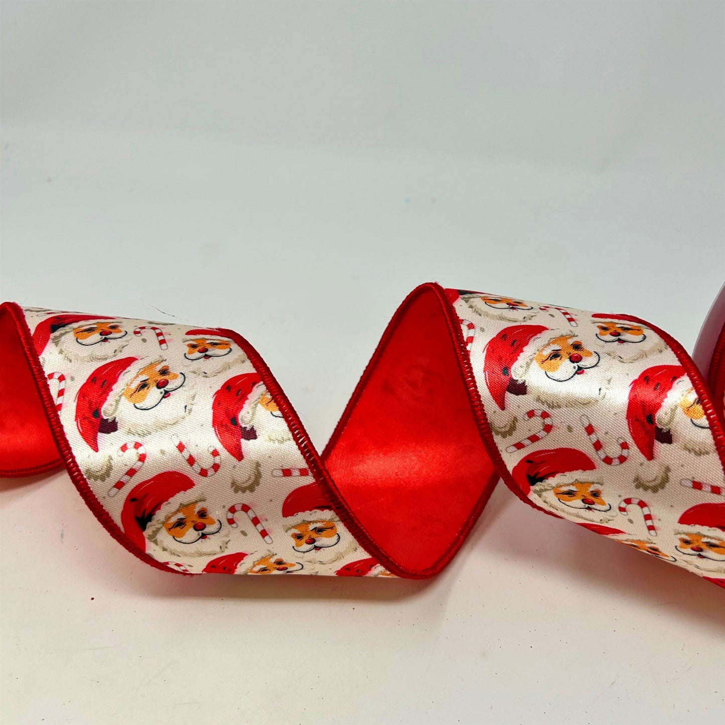 Retro Santa Print on Satin Ribbon 2.5" X 10 YD | IR