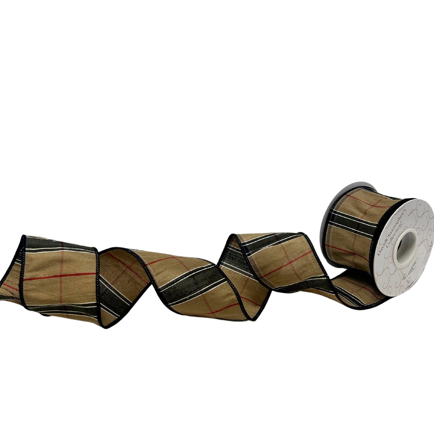 Berry Black and Tan Plaid Ribbon 2.5" x 10yd | IR