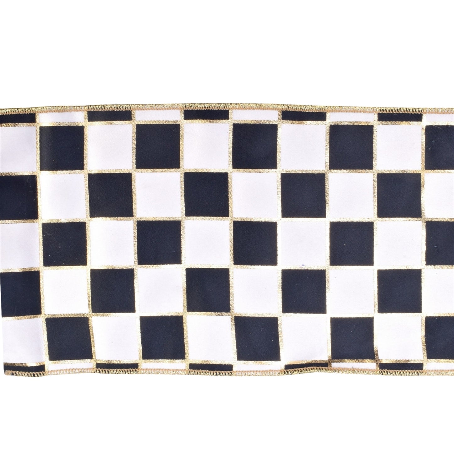 Classy Checks w/ Gold Backing Ribbon 6" x 10yd | IR