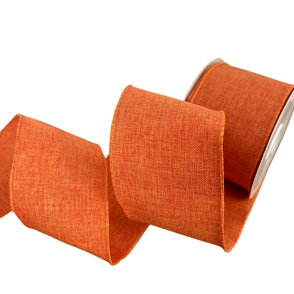Faux Linen Ribbon 2.5" x 10yd - Light Orange | CRR