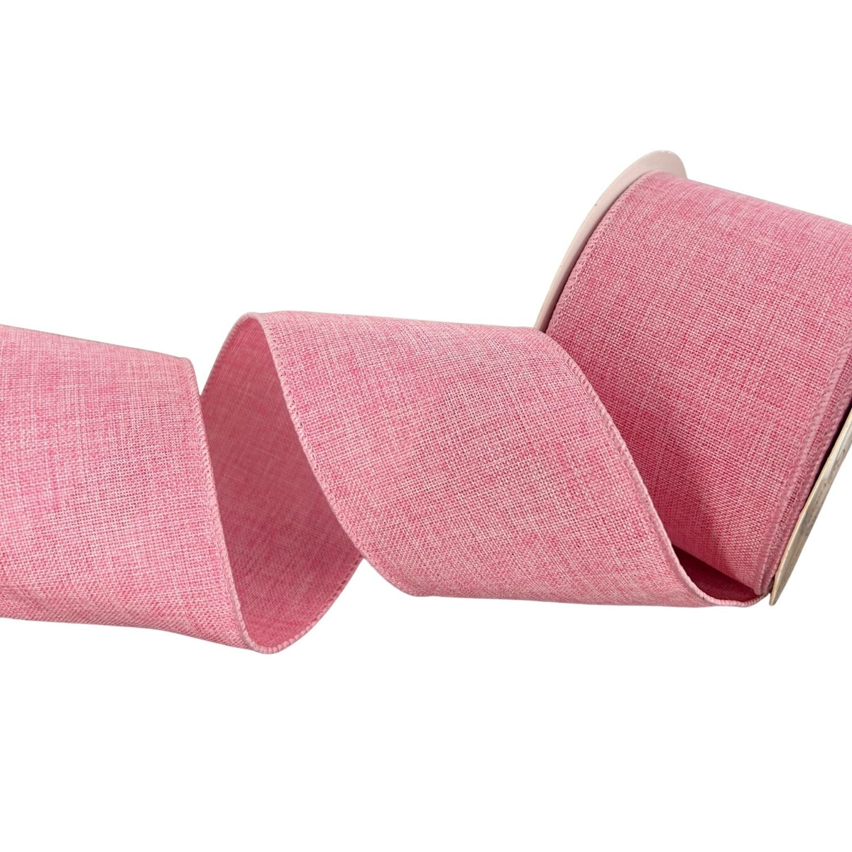 Faux Linen Ribbon 2.5" x 10yd - Pink | CRR