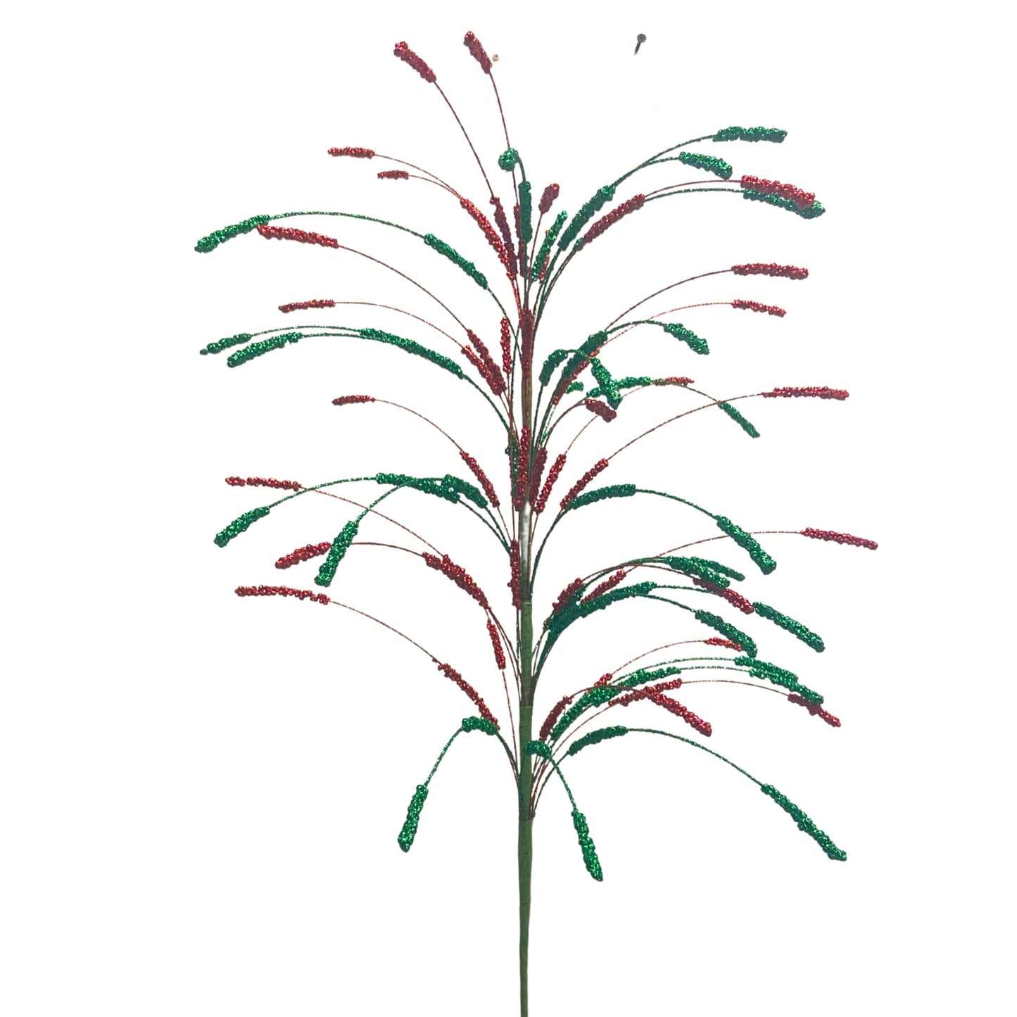 Glitter Cattail Spray 32” - Red/Emerald | KS