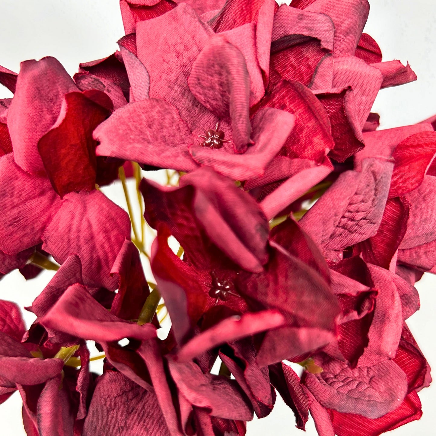 Faux Dried Meadowlands Hydrangea Stem 22" - Red |YSE