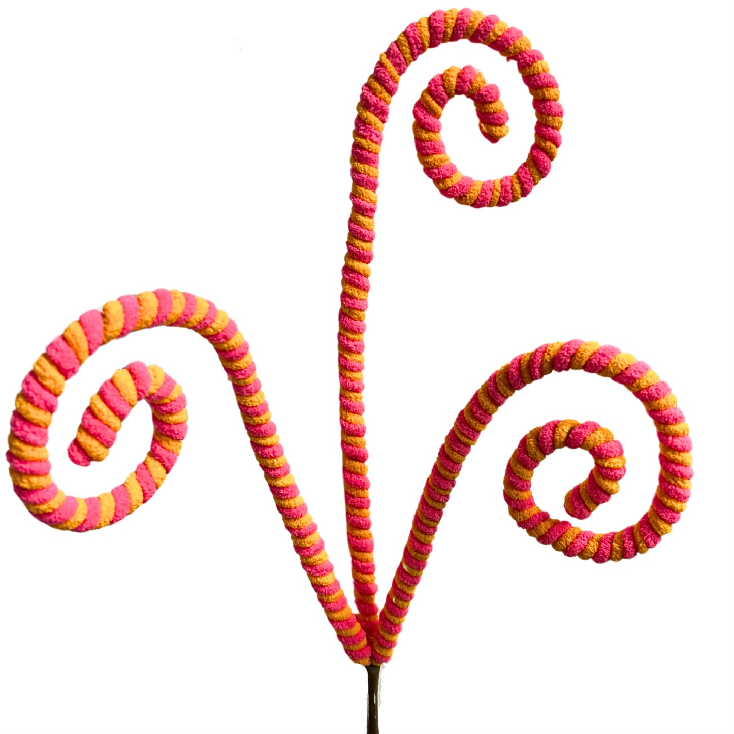 Chenille Curl Spray x 3 - Hot Pink/Orange 25.5” |KS