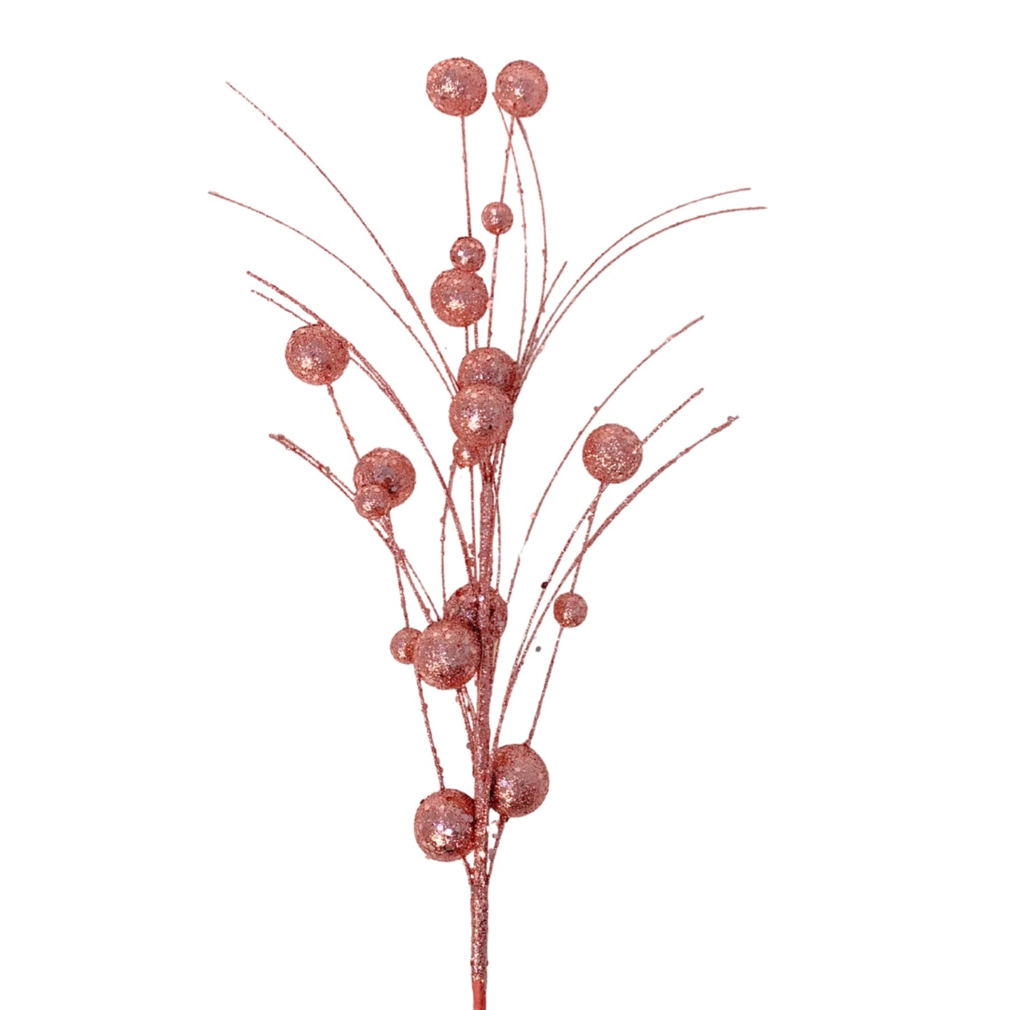 Mixed Size Glittered Ball Spray - Pink 27" | KS