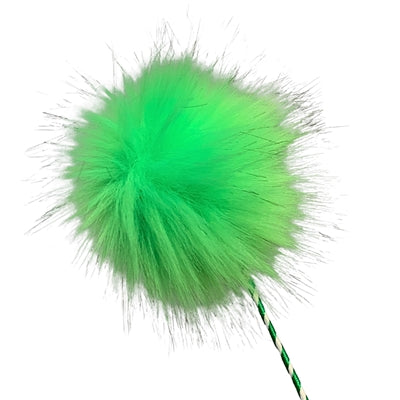 Fuzzy Truffle Trees Spray with 3 Pom Poms - Fluorescent Green 36” |KS