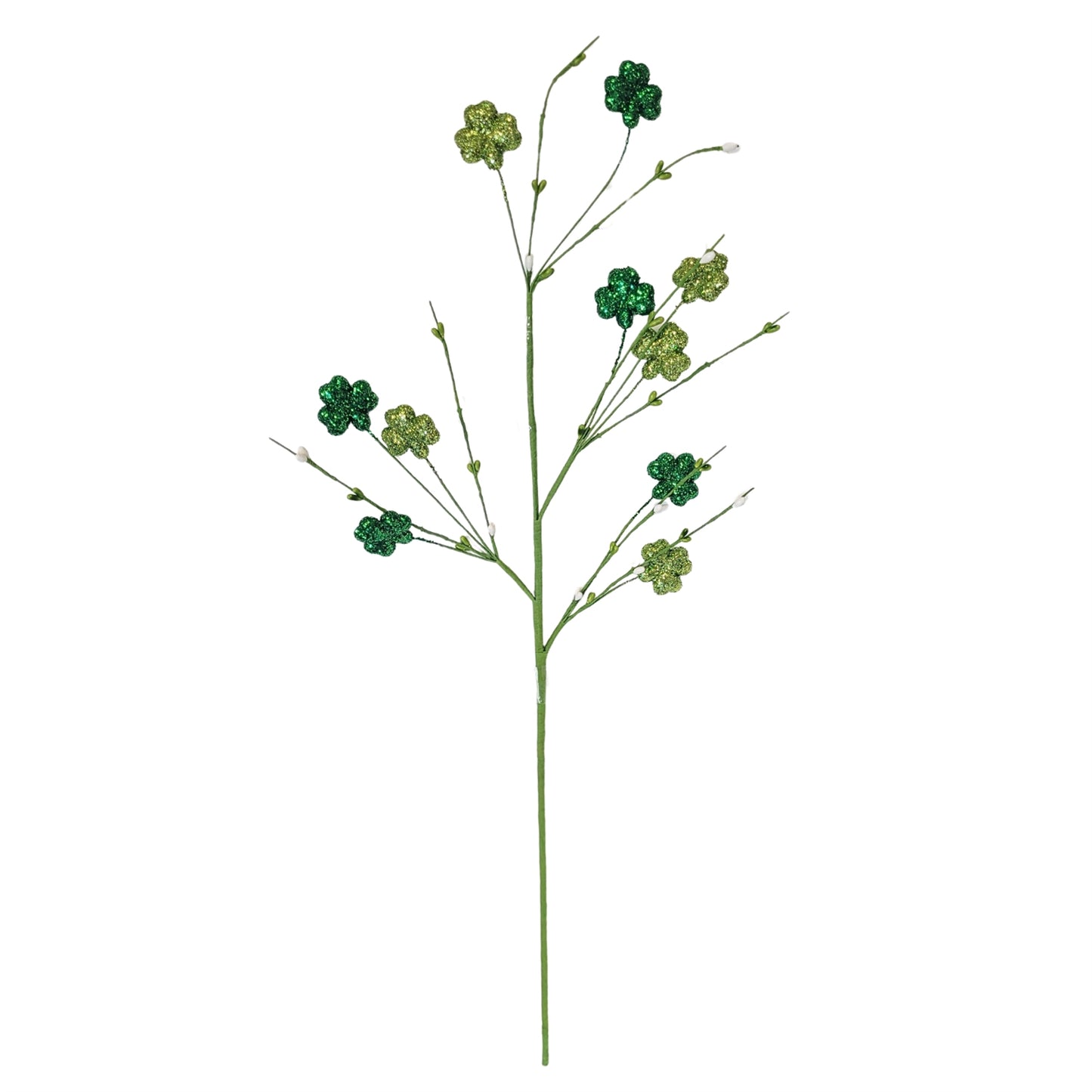 St Patrick's Glitter Clover Berry Spray 28” | QPE