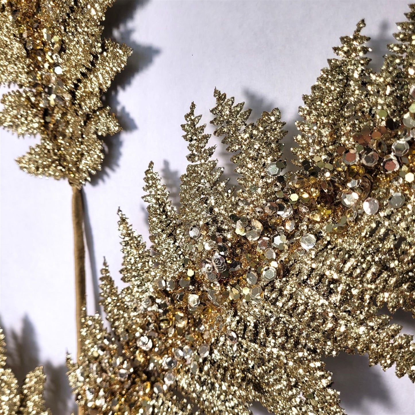 Jumbo Glitter Sequin Fern - Gold/Gold 34” | KS