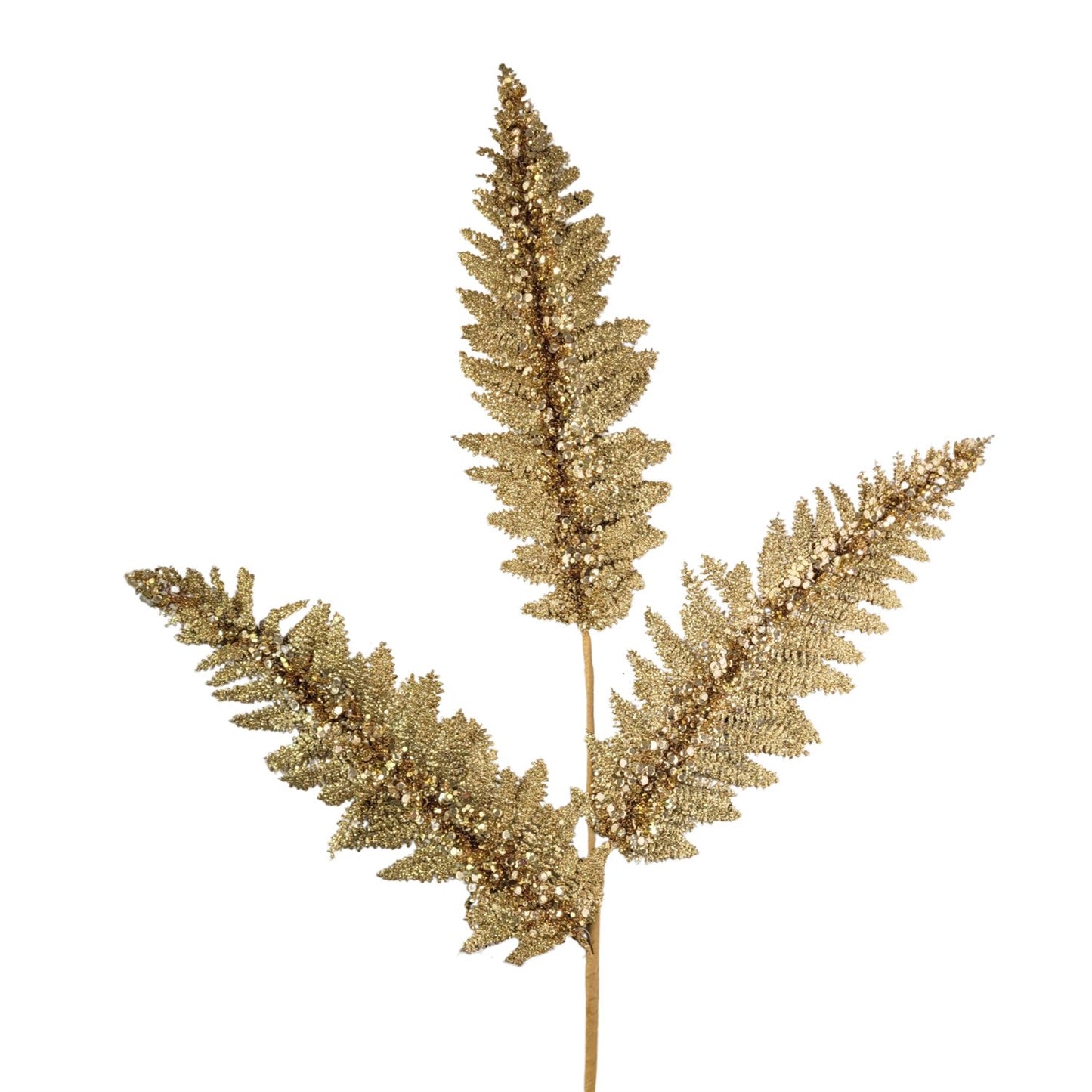 Jumbo Glitter Sequin Fern - Gold/Gold 34” | KS