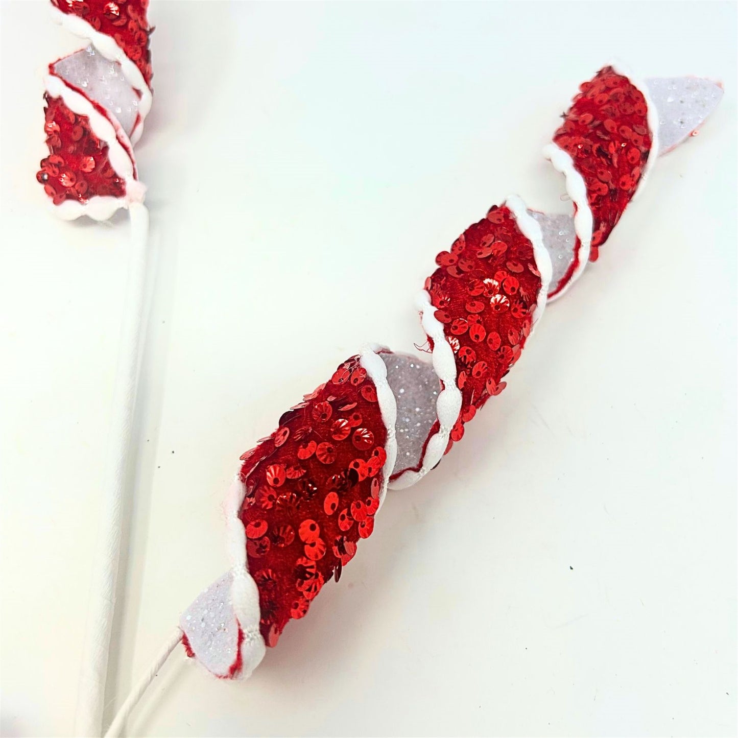 Santa's Sequin Twist Spray - Red/White 32” | KS